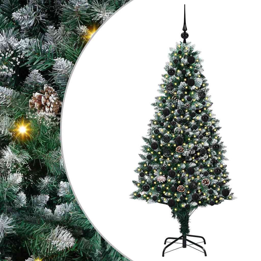 Kunstkerstboom Groen 180 cm PVC en Staal en Kunststof