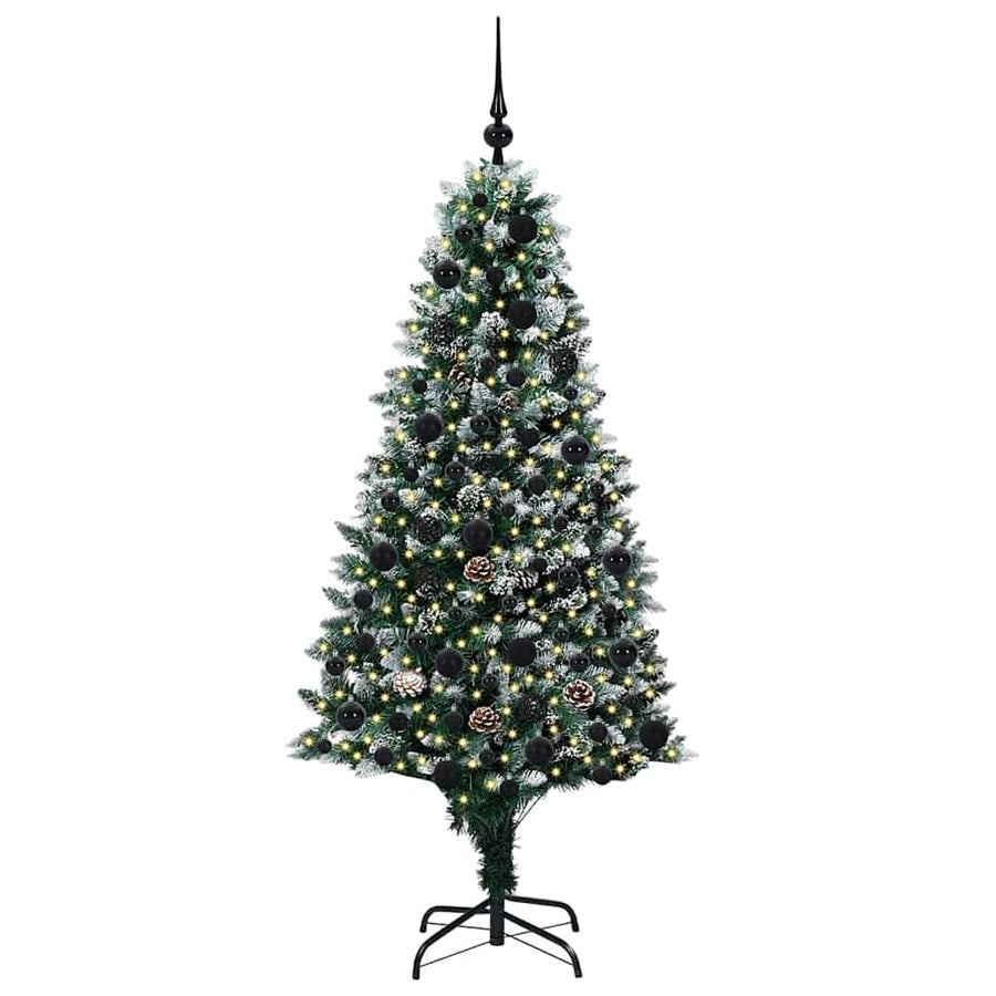 Kunstkerstboom Groen 180 cm PVC en Staal en Kunststof