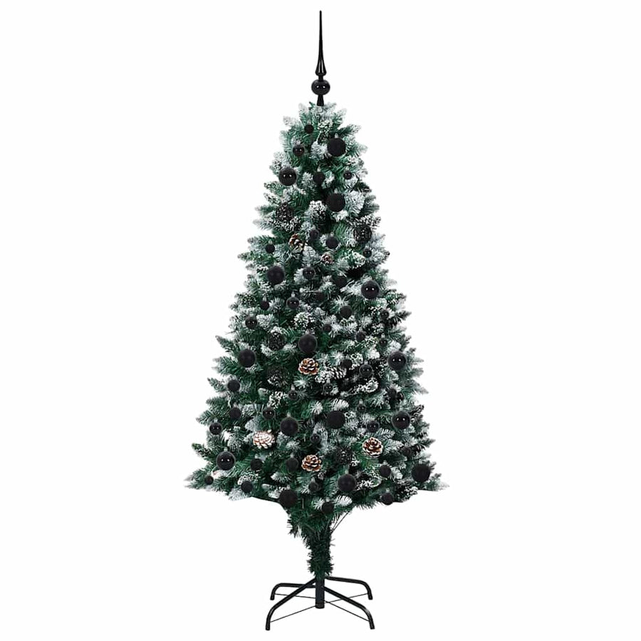 Kunstkerstboom Groen 180 cm PVC en Staal en Kunststof