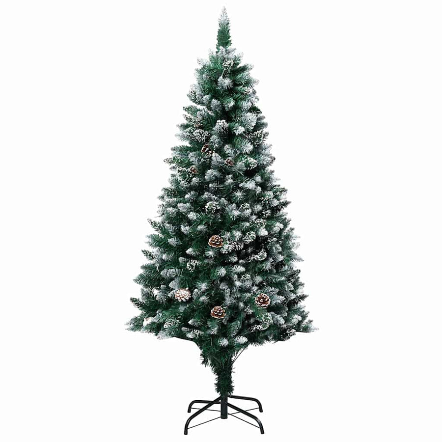 Kunstkerstboom Groen 180 cm PVC en Staal en Kunststof