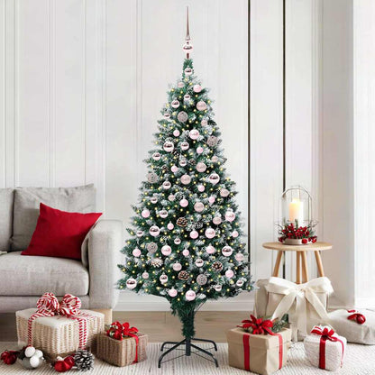 Kunstkerstboom Groen 180 cm PVC en Staal en Kunststof