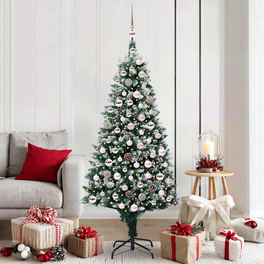 Kunstkerstboom Groen 180 cm PVC en Staal en Kunststof