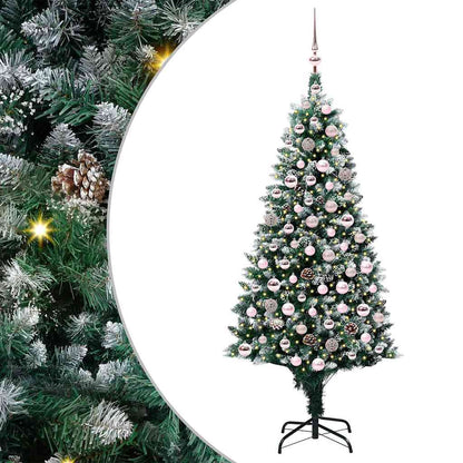 Kunstkerstboom Groen 180 cm PVC en Staal en Kunststof