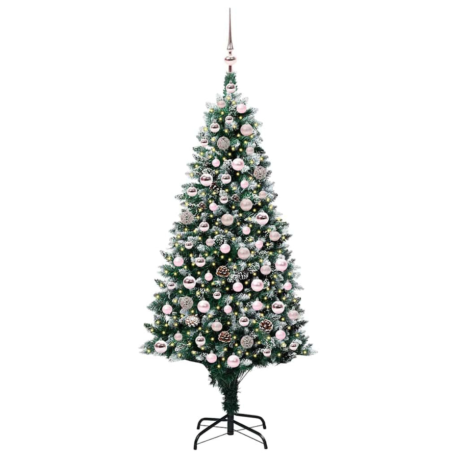 Kunstkerstboom Groen 180 cm PVC en Staal en Kunststof