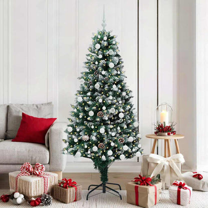 Kunstkerstboom Groen 180 cm PVC en Staal en Kunststof