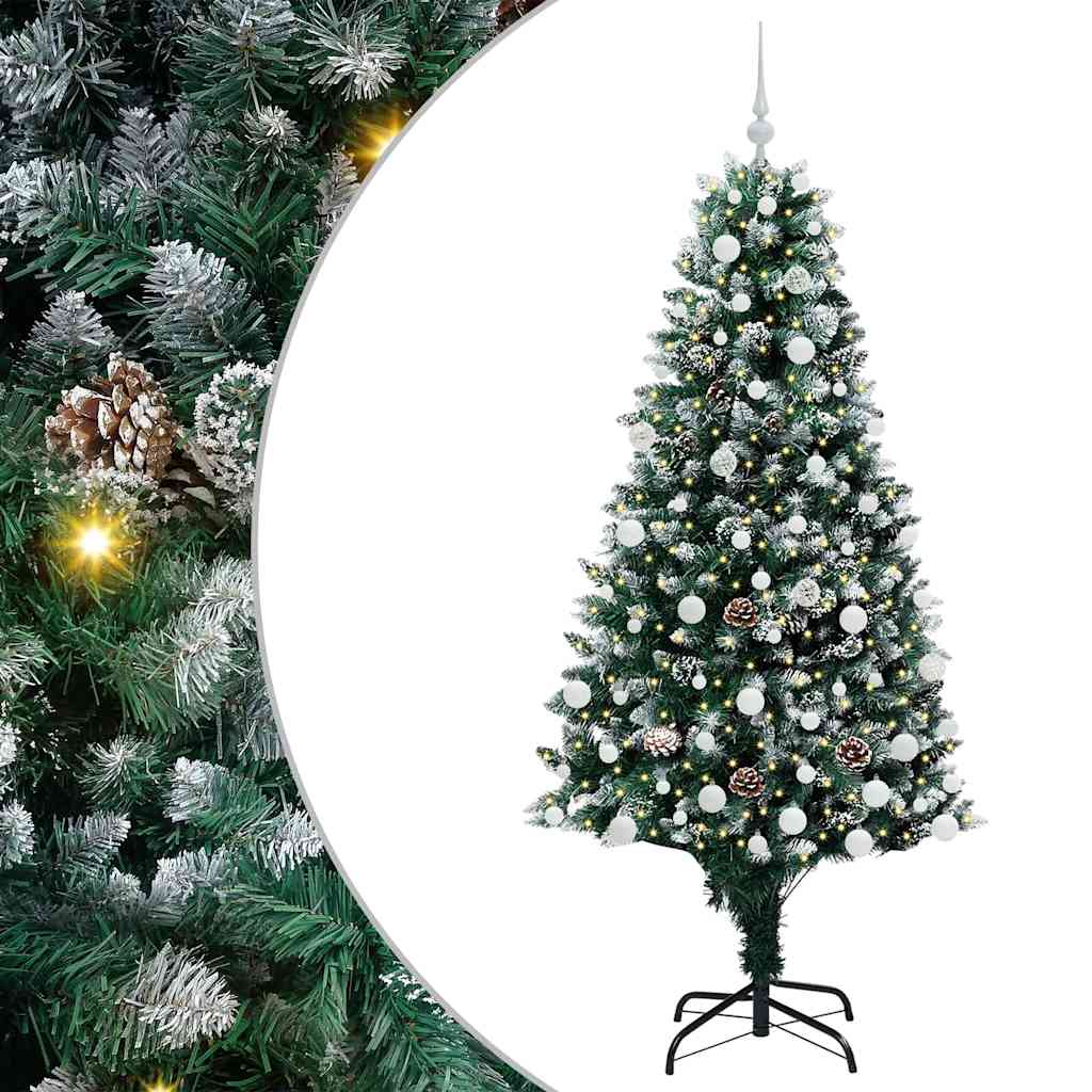 Kunstkerstboom Groen 180 cm PVC en Staal en Kunststof