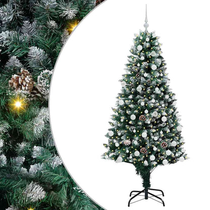 Kunstkerstboom Groen 180 cm PVC en Staal en Kunststof