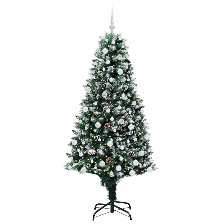 Kunstkerstboom Groen 180 cm PVC en Staal en Kunststof