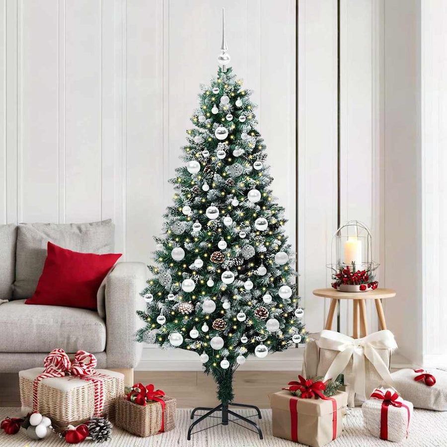 Kunstkerstboom Groen 180 cm PVC en Staal en Kunststof