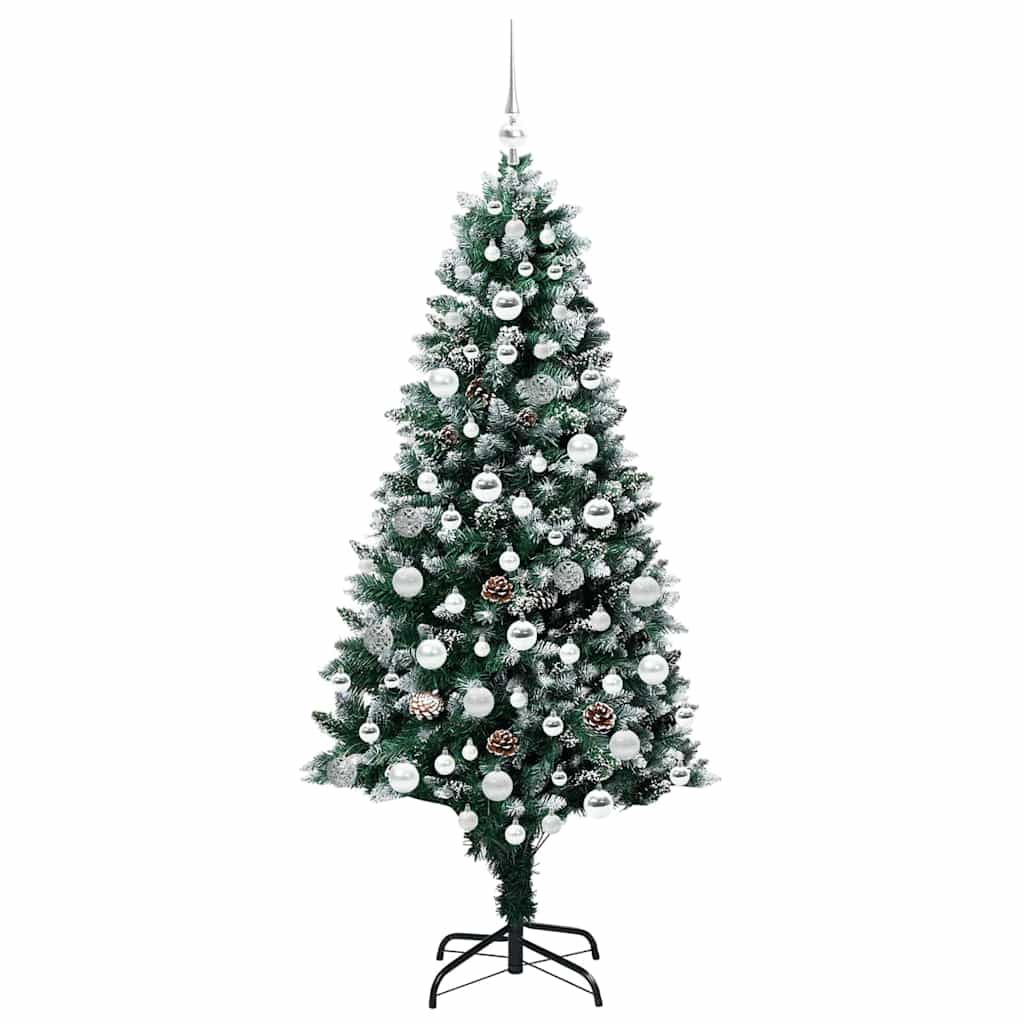 Kunstkerstboom Groen 180 cm PVC en Staal en Kunststof