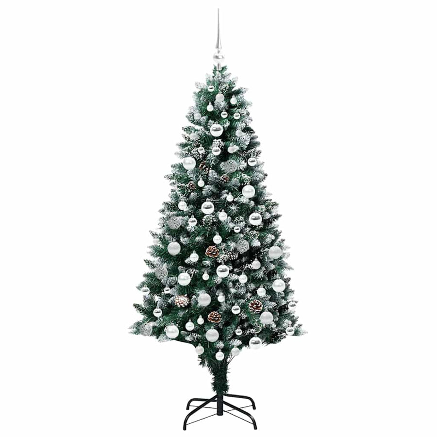 Kunstkerstboom Groen 180 cm PVC en Staal en Kunststof