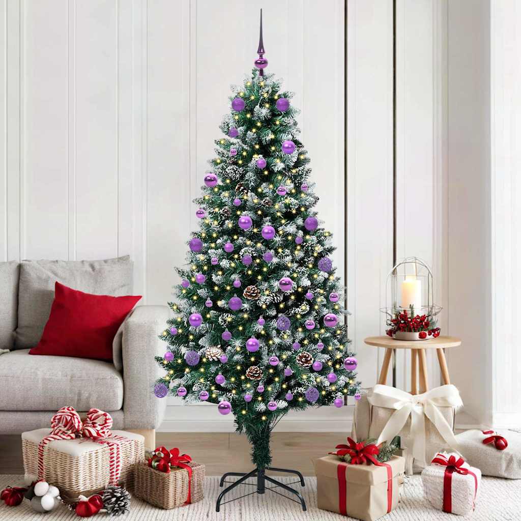 Kunstkerstboom Groen 180 cm PVC en Staal en Kunststof