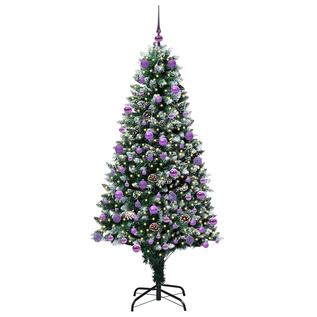 Kunstkerstboom Groen 180 cm PVC en Staal en Kunststof