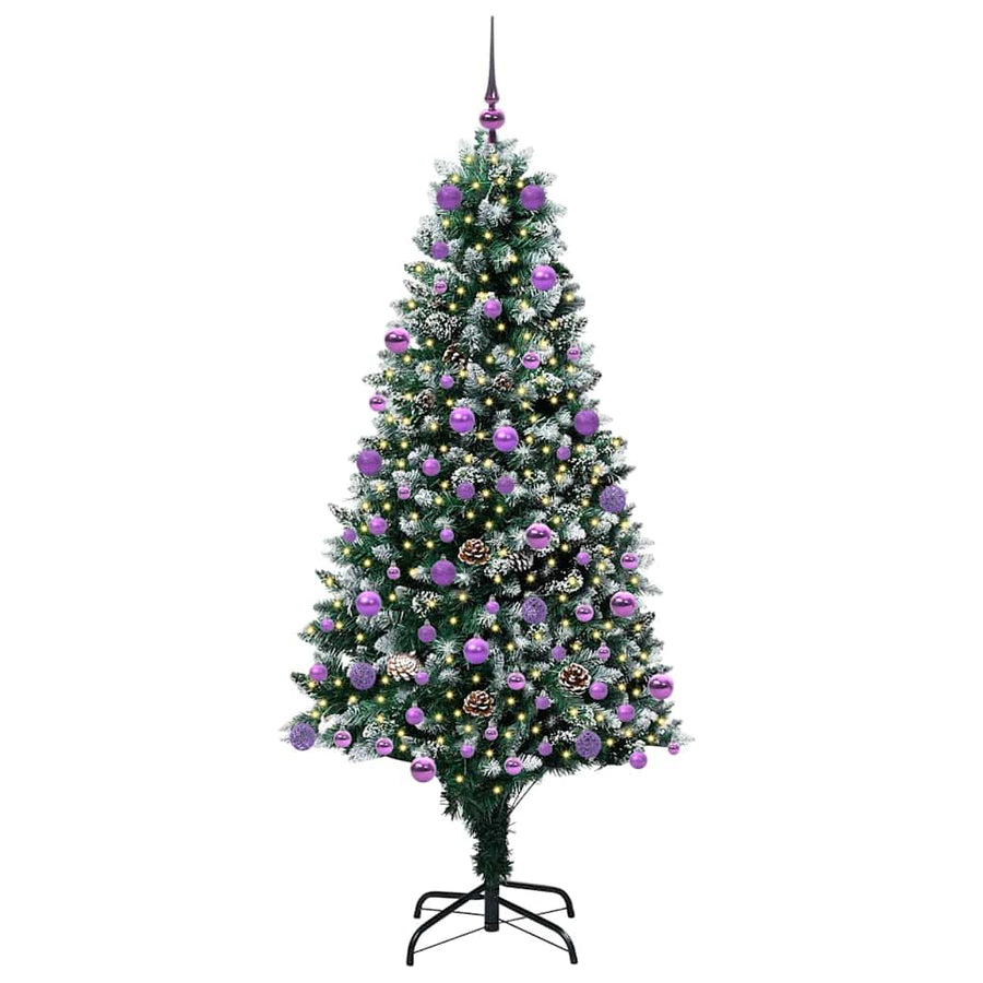 Kunstkerstboom Groen 180 cm PVC en Staal en Kunststof