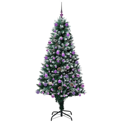 Kunstkerstboom Groen 180 cm PVC en Staal en Kunststof