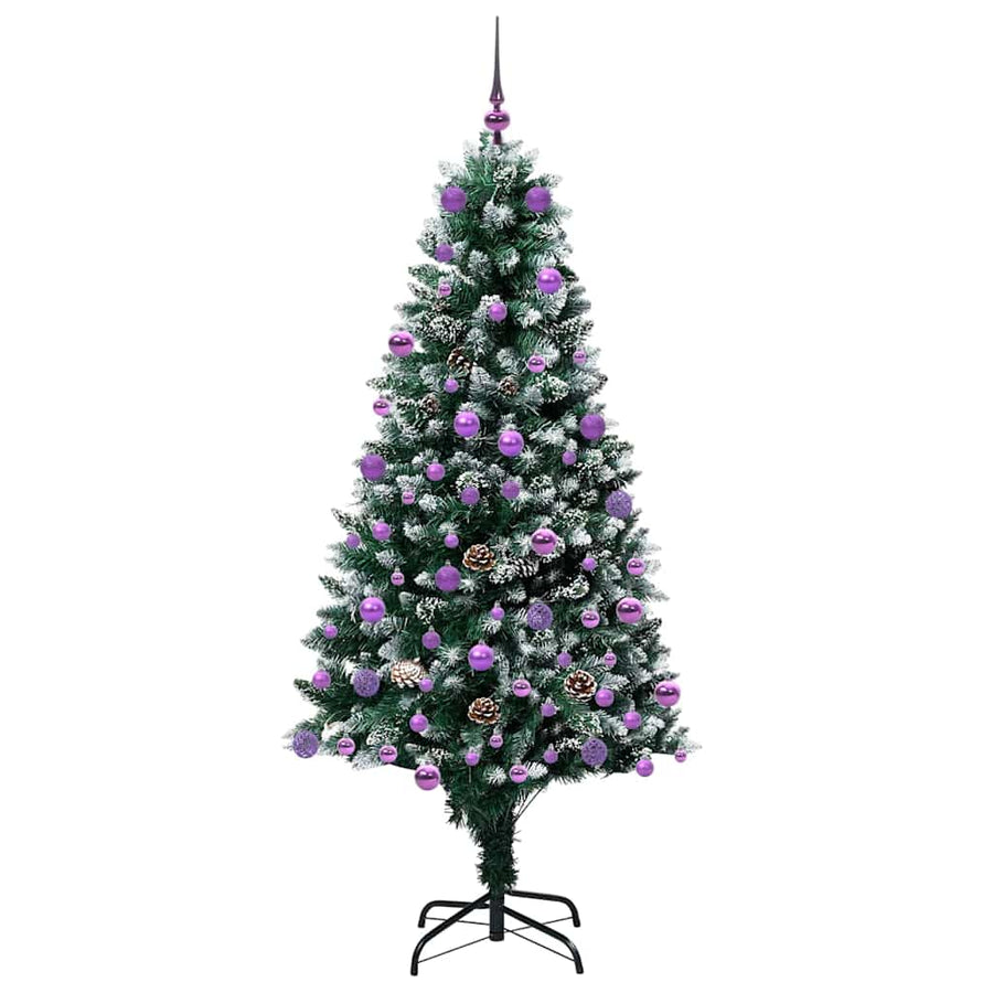 Kunstkerstboom Groen 180 cm PVC en Staal en Kunststof