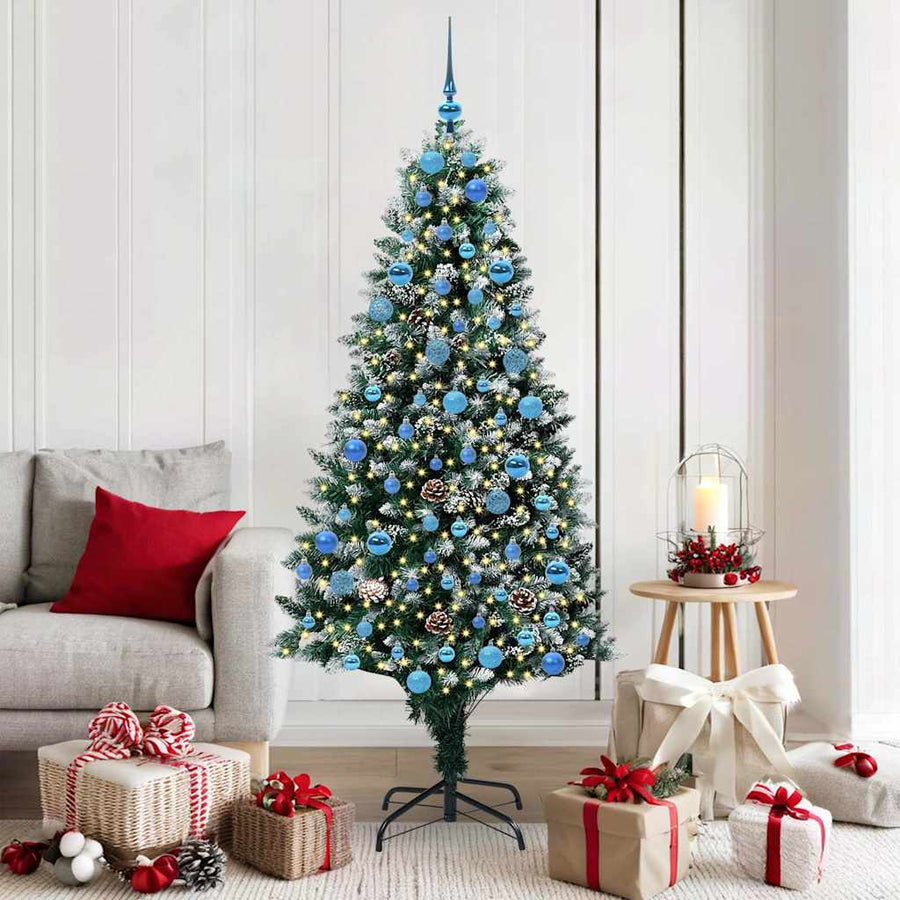 Kunstkerstboom Groen 180 cm PVC en Staal en Kunststof