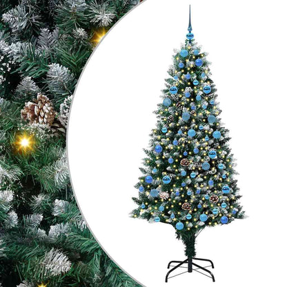 Kunstkerstboom Groen 180 cm PVC en Staal en Kunststof