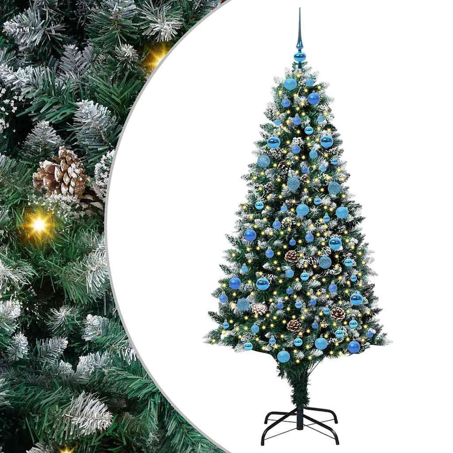 Kunstkerstboom Groen 180 cm PVC en Staal en Kunststof