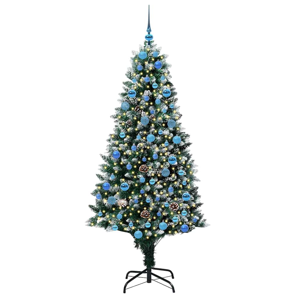 Kunstkerstboom Groen 180 cm PVC en Staal en Kunststof