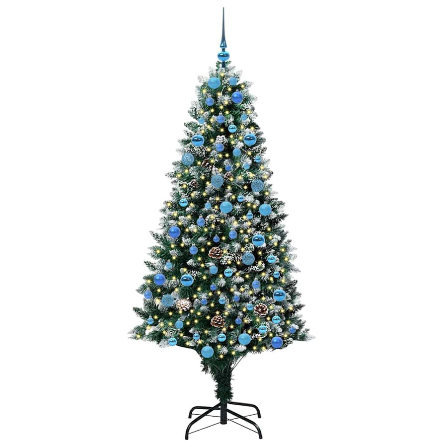 Kunstkerstboom Groen 180 cm PVC en Staal en Kunststof