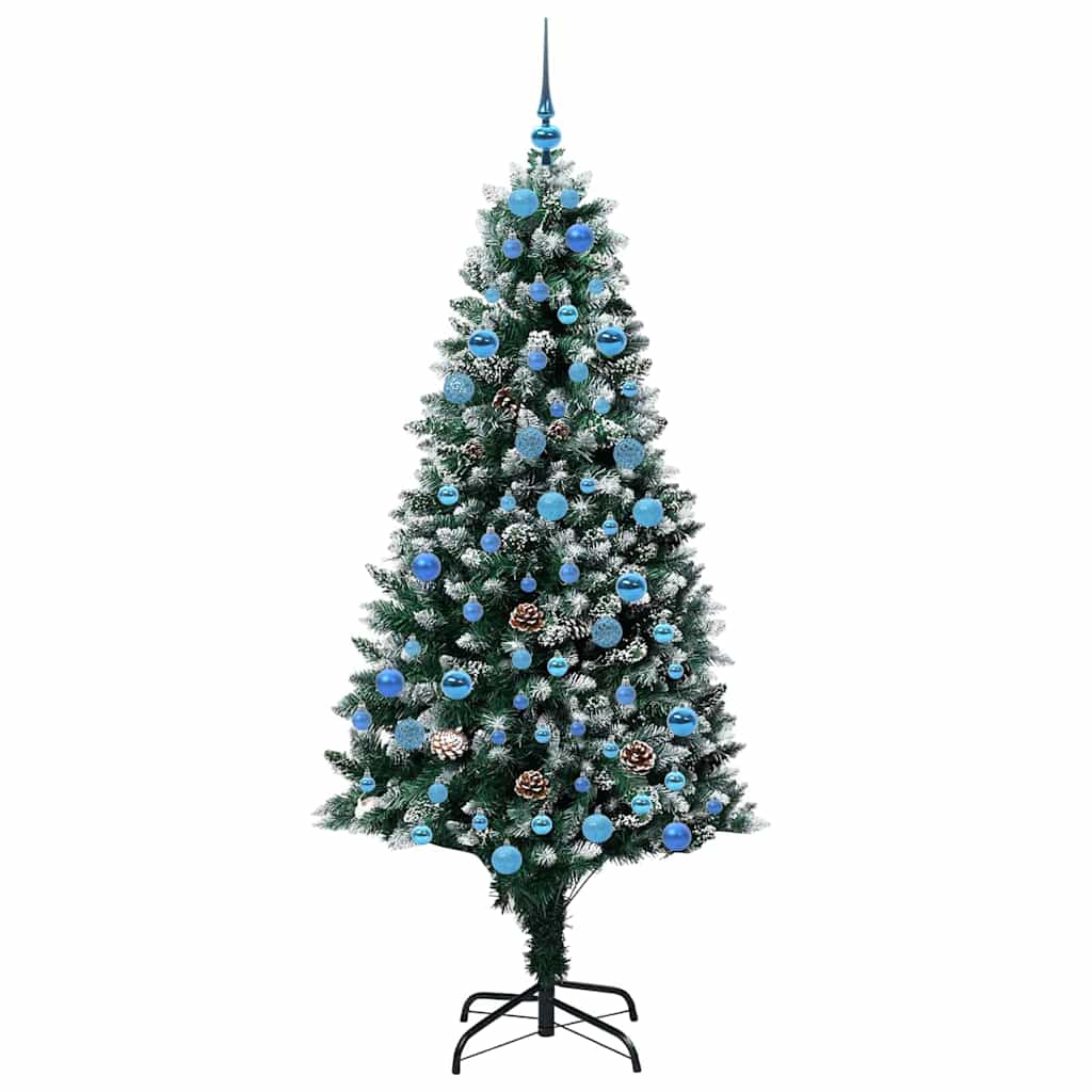 Kunstkerstboom Groen 180 cm PVC en Staal en Kunststof