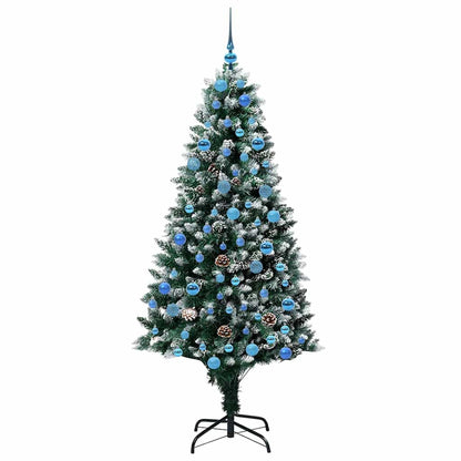 Kunstkerstboom Groen 180 cm PVC en Staal en Kunststof