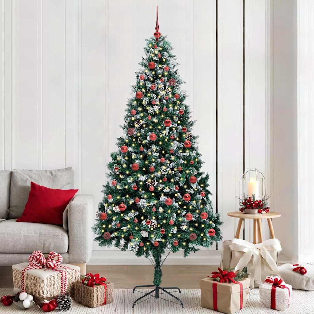Kunstkerstboom Groen 210 cm PVC en Staal en Kunststof