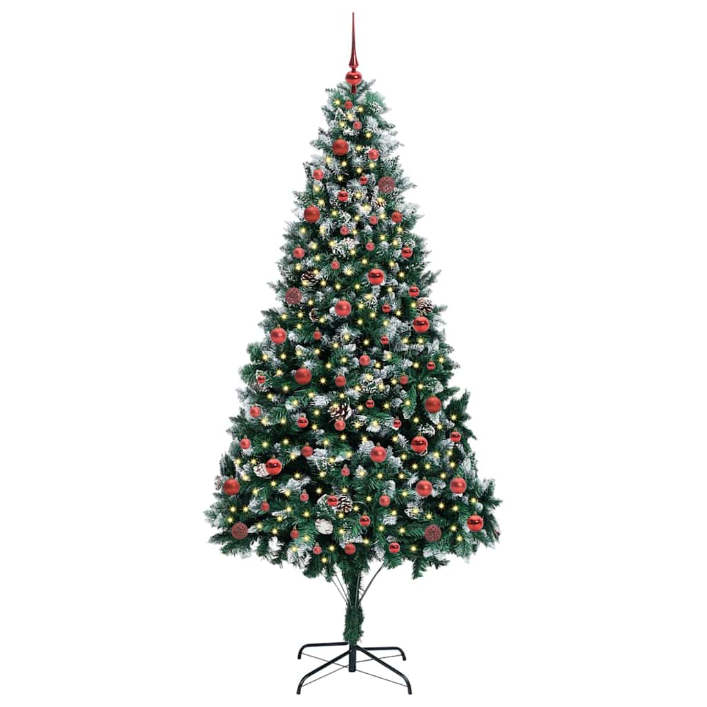 Kunstkerstboom Groen 210 cm PVC en Staal en Kunststof