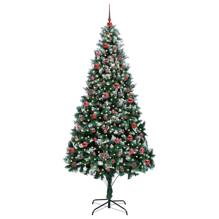 Kunstkerstboom Groen 210 cm PVC en Staal en Kunststof