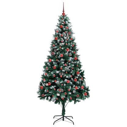 Kunstkerstboom Groen 210 cm PVC en Staal en Kunststof
