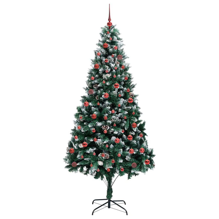 Kunstkerstboom Groen 210 cm PVC en Staal en Kunststof