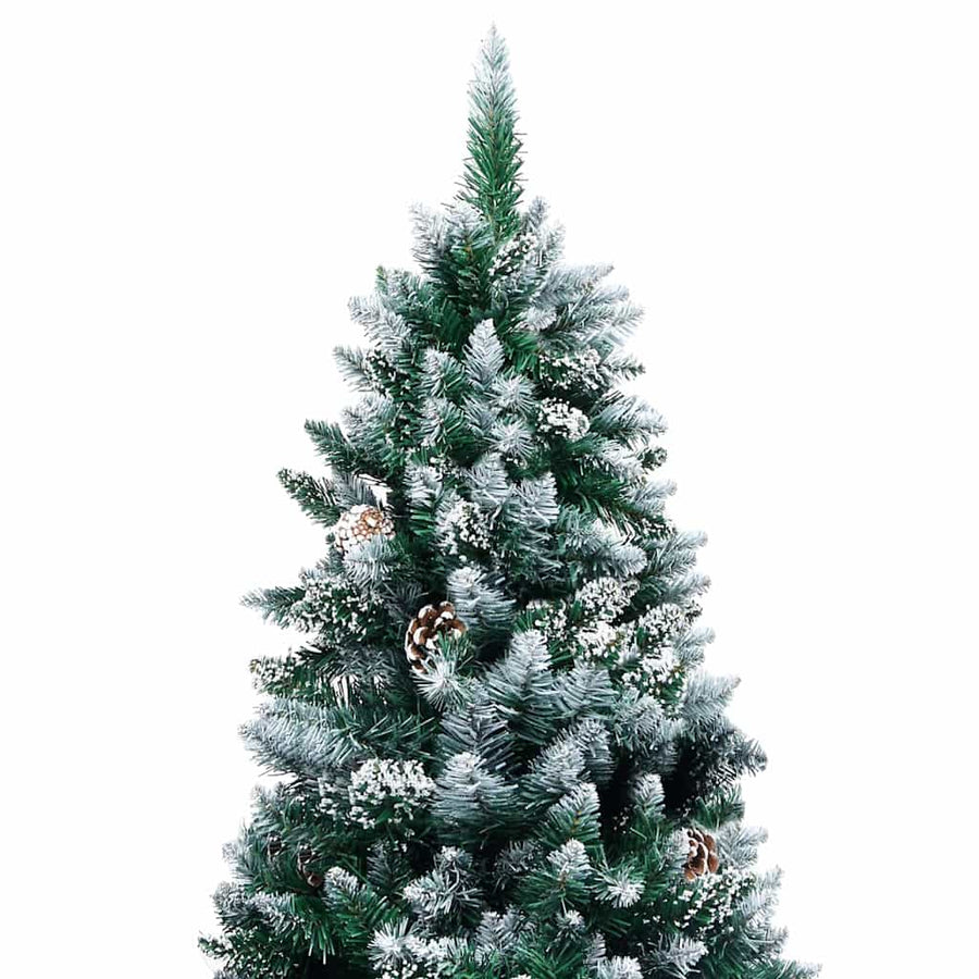 Kunstkerstboom Groen 210 cm PVC en Staal en Kunststof