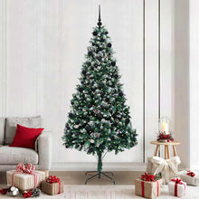 Kunstkerstboom Groen 210 cm PVC en Staal en Kunststof