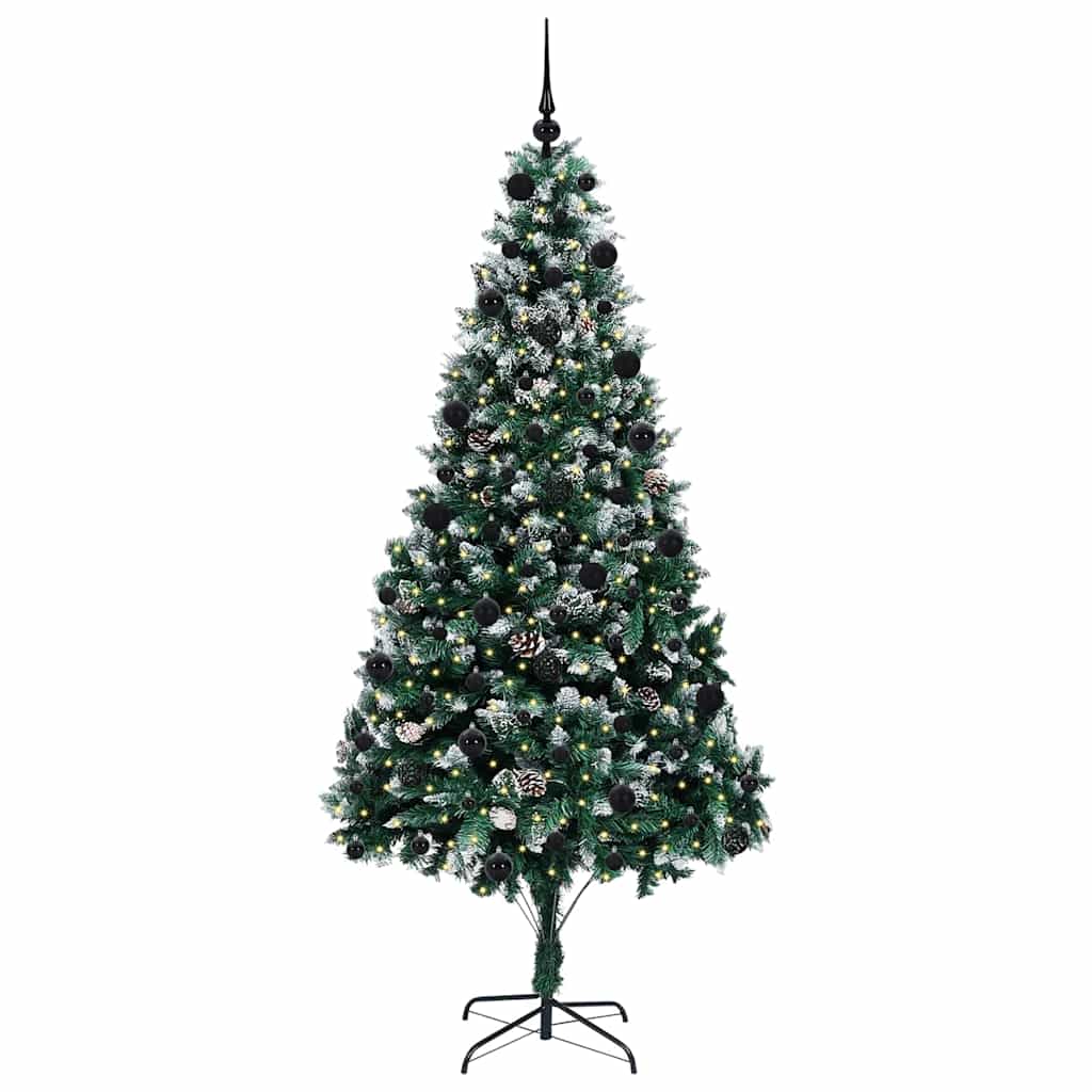 Kunstkerstboom Groen 210 cm PVC en Staal en Kunststof