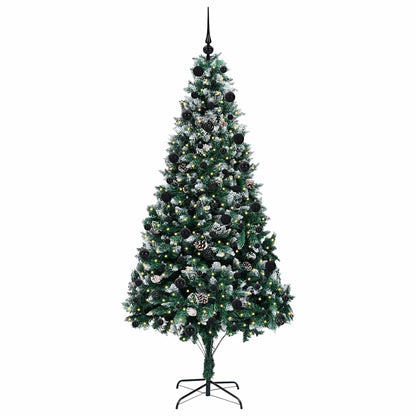 Kunstkerstboom Groen 210 cm PVC en Staal en Kunststof