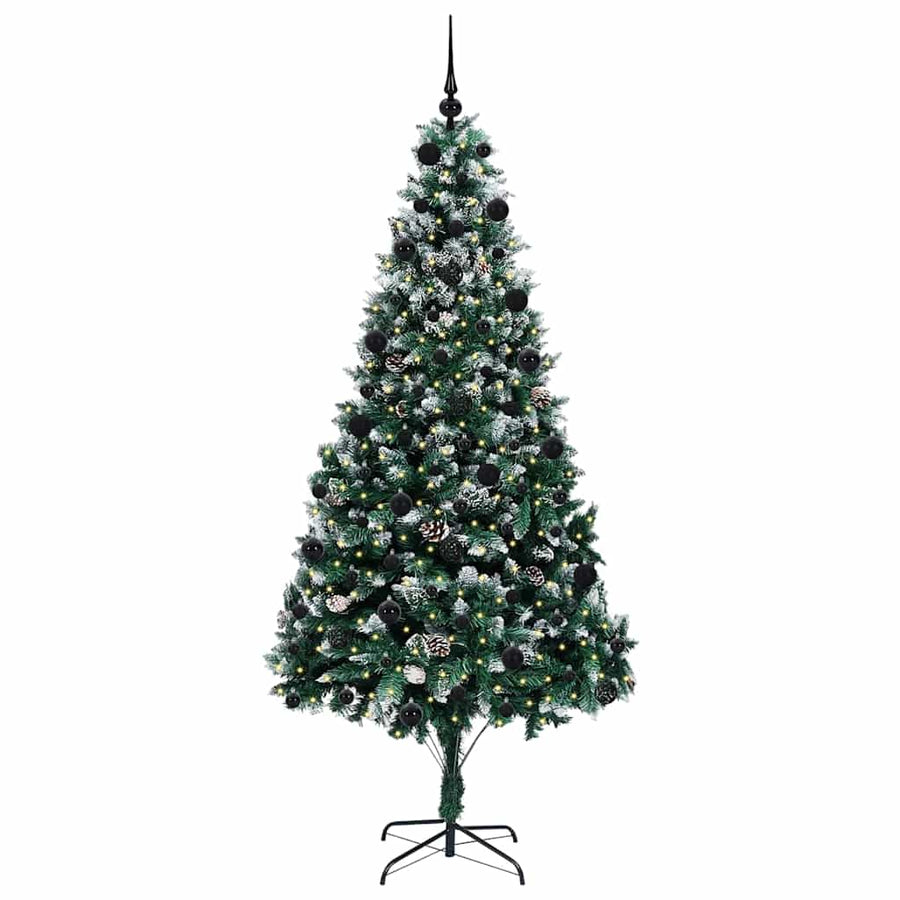 Kunstkerstboom Groen 210 cm PVC en Staal en Kunststof