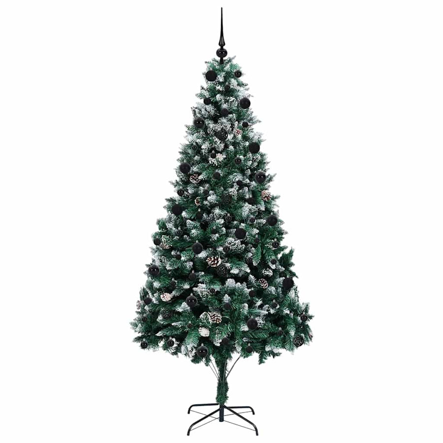 Kunstkerstboom Groen 210 cm PVC en Staal en Kunststof