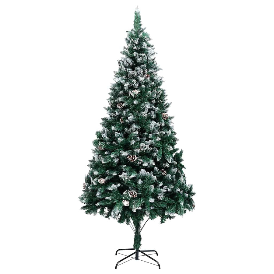 Kunstkerstboom Groen 210 cm PVC en Staal en Kunststof
