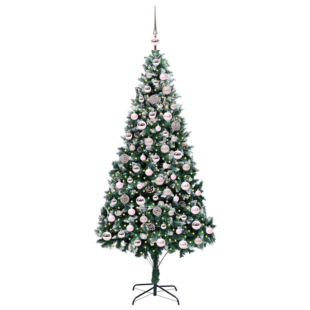 Kunstkerstboom Groen 210 cm PVC en Staal en Kunststof