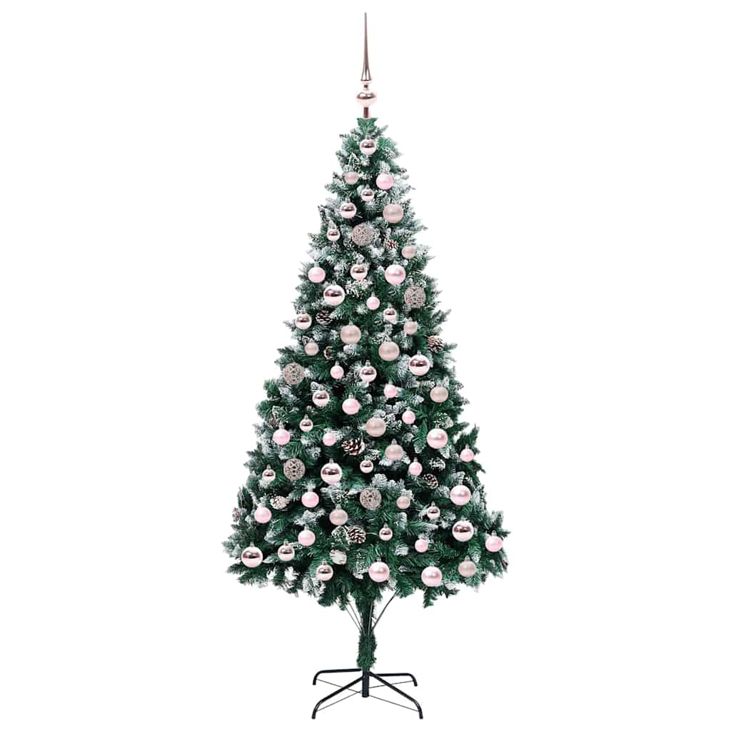 Kunstkerstboom Groen 210 cm PVC en Staal en Kunststof