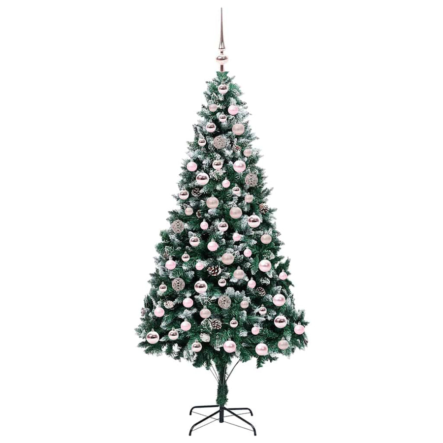 Kunstkerstboom Groen 210 cm PVC en Staal en Kunststof
