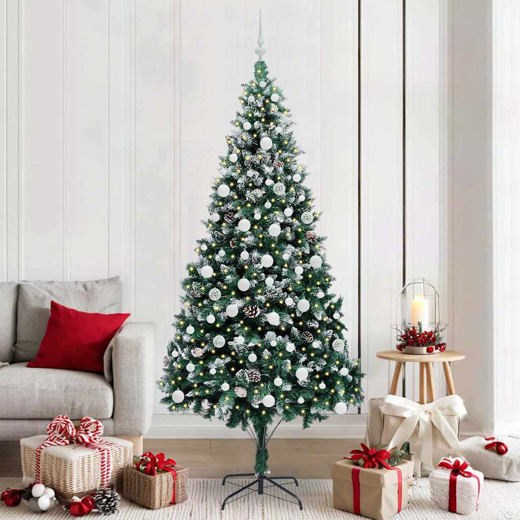 Kunstkerstboom Groen 210 cm PVC en Staal en Kunststof