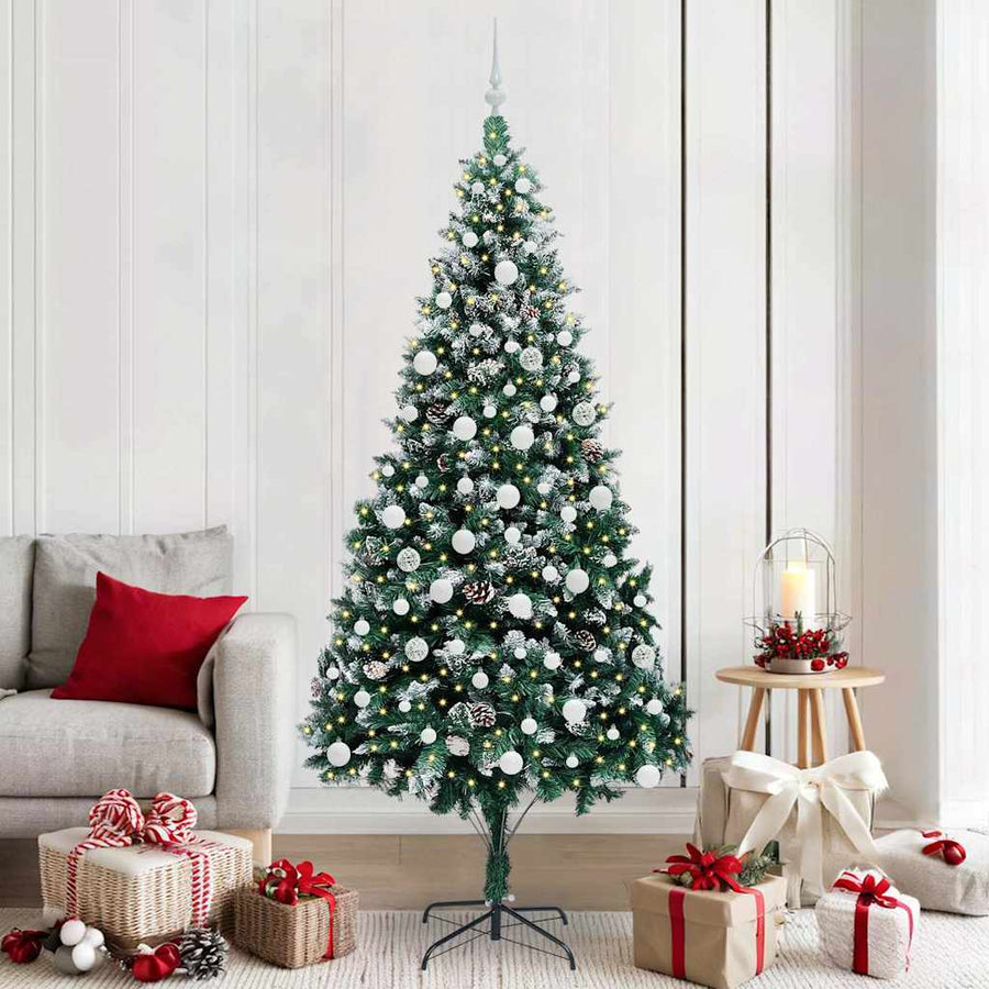 Kunstkerstboom Groen 210 cm PVC en Staal en Kunststof