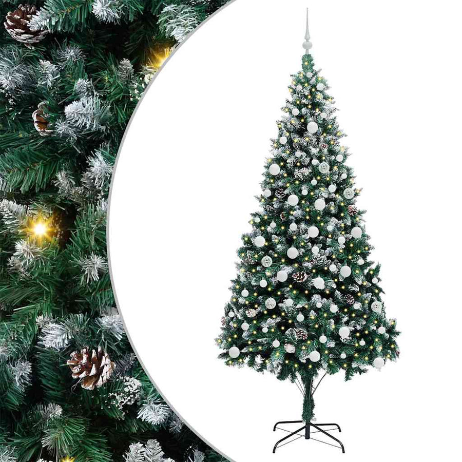 Kunstkerstboom Groen 210 cm PVC en Staal en Kunststof