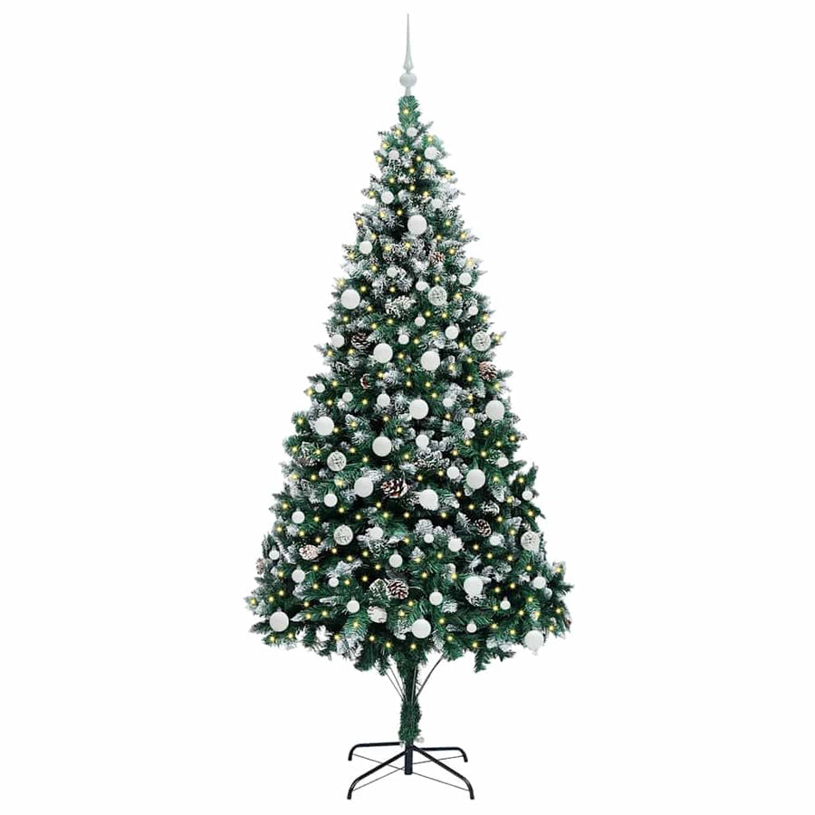 Kunstkerstboom Groen 210 cm PVC en Staal en Kunststof