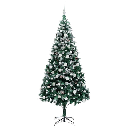 Kunstkerstboom Groen 210 cm PVC en Staal en Kunststof