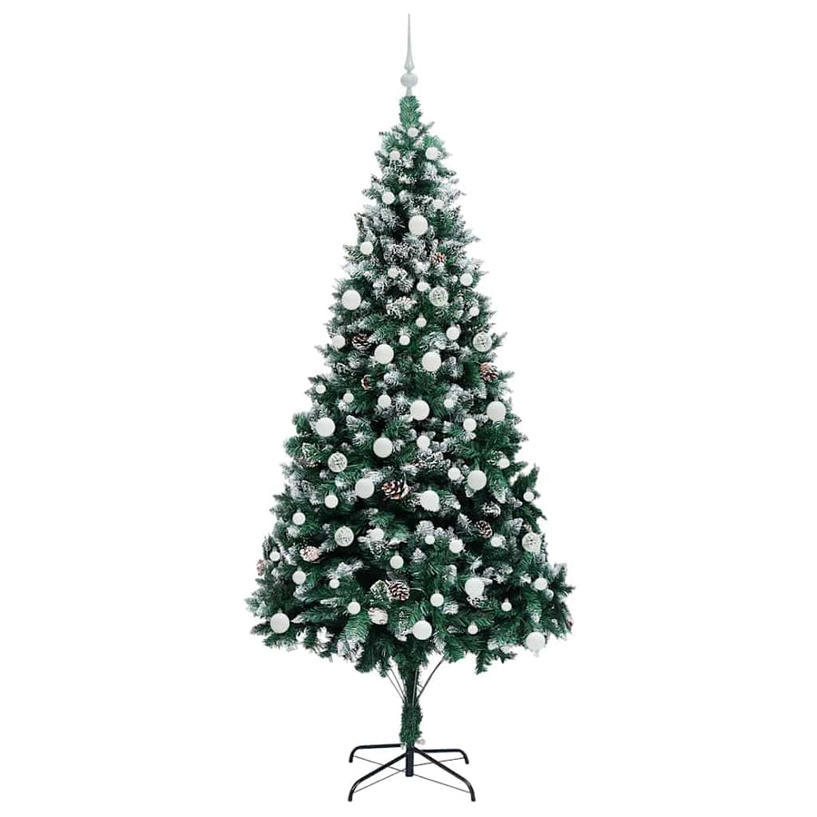 Kunstkerstboom Groen 210 cm PVC en Staal en Kunststof