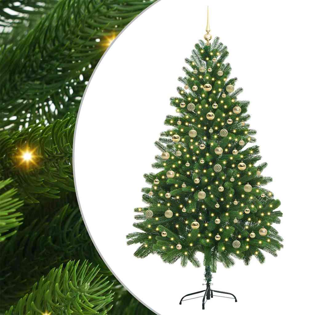 Kunstkerstboom Groen 210 cm PVC en Staal en Plastic