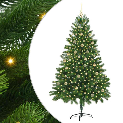 Kunstkerstboom Groen 210 cm PVC en Staal en Plastic